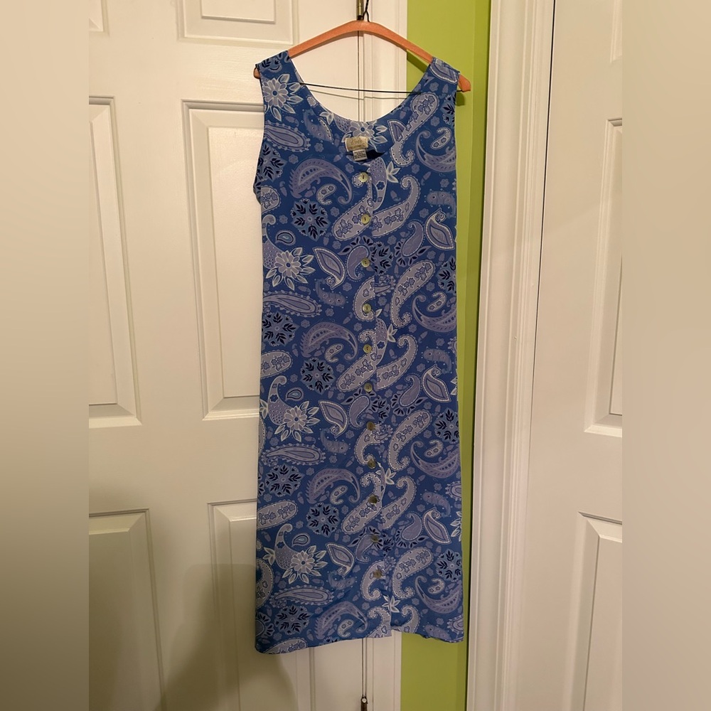 Vintage 90s Voir Collection Paisley Button Down Dress Size Large
